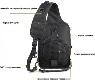 Описание Сумки-рюкзака тактической военной A92 800D, черной
Сумка-рюкзак тактиче. . фото 9