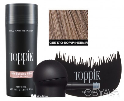 Кератиновый загуститель для волос Toppik 27,5г + аппликатор + гребешек Светлый ш