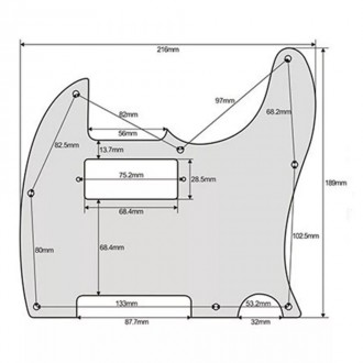 Пикгард для электрогитары Fender Telecaster TL China для датчика P90 черный перл. . фото 3