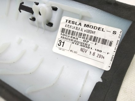 Облицовка стойки A левая ALCANTARA BLACK Tesla model S, model S REST 1002488-02-. . фото 4