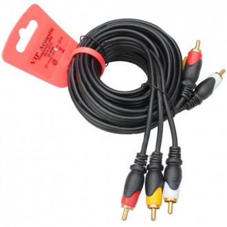 Шнур соединительный 3RCA x 3RCA, gold, HQ, 3м, Voice Kraft. Киев. фото 1 Шнур соединительный 3RCA x 3RCA, gold, HQ, 3м, Voice Kraft. Киев. фото 1