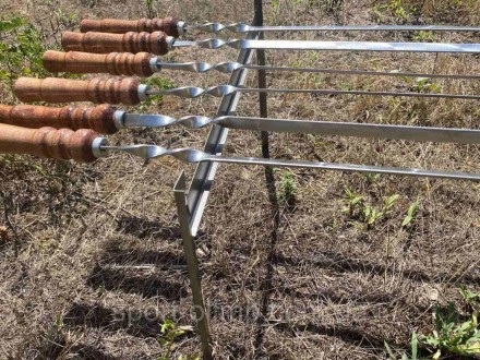 Підставка під 6 шампурів. Розмір 400х330 мм. Товщина 0,5 мм. З регулюванням висо. . фото 4