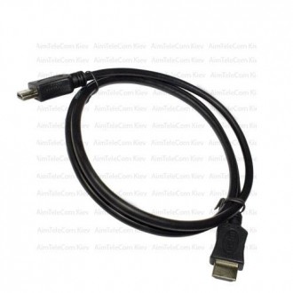 Шнур HDMI, штекер - штекер, Vers-1.4, О6мм, "позолочений", 1.5 м, чорний
 Шнур H. . фото 3