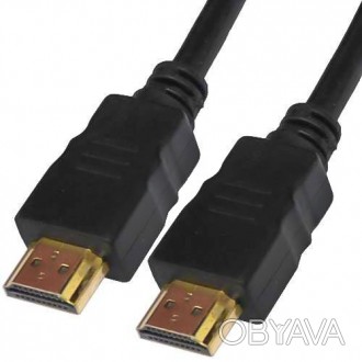 Шнур HDMI, штекер - штекер, Vers-1.4, О6мм, "позолочений", 1.5 м, чорний
 Шнур H. . фото 1