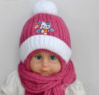 Очень красивая зимняя шапка на малышек "Китти" сочетает в себе два критерия: кач. . фото 1