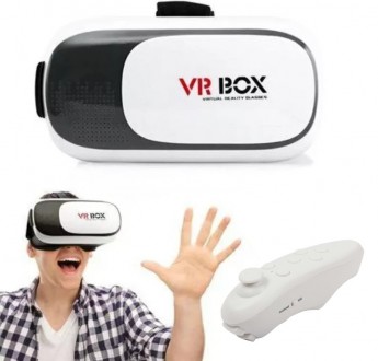 Очки виртуальной реальности с пультом управления для телефона шлем 3d vr box 2.0. . фото 2