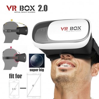 Очки виртуальной реальности с пультом управления для телефона шлем 3d vr box 2.0. . фото 9