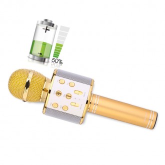 Беспроводной микрофон караоке bluetooth WS858 Karaoke Gold
Беспроводной караоке . . фото 4