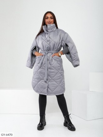 
Женское теплое зимнее стеганое пальто Батал
Код 015879
Пальто с поясом
Ткань ст. . фото 2