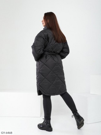 
Женское теплое зимнее стеганое пальто Батал
Код 015879
Пальто с поясом
Ткань ст. . фото 5