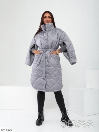 
Женское теплое зимнее стеганое пальто Батал
Код 015879
Пальто с поясом
Ткань ст. . фото 1