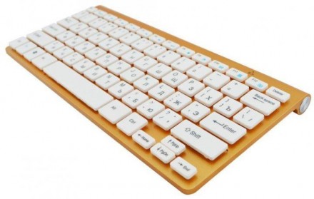  Беспроводная клавиатура золотая, ультратонкая и оптическая мышка – стильный и у. . фото 5