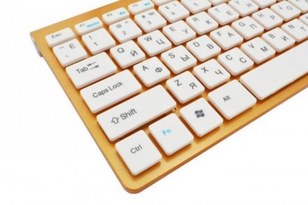  Беспроводная клавиатура золотая, ультратонкая и оптическая мышка – стильный и у. . фото 6