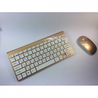 Беспроводная клавиатура золотая, ультратонкая и оптическая мышка – стильный и у. . фото 10
