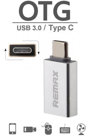 Описание Переходника OTG REMAX RA-OTG1 USB на USB Type-C, серебристого
Переходни. . фото 4