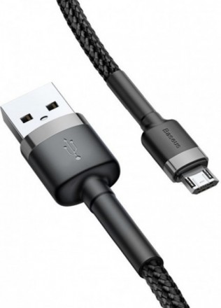 Кабель BASEUS CAMKLF-BG1 Cafule USB-Micro USB 2.4A, 1м, черный
Кабель BASEUS CAM. . фото 4