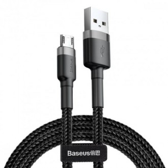Кабель BASEUS CAMKLF-BG1 Cafule USB-Micro USB 2.4A, 1м, черный
Кабель BASEUS CAM. . фото 2