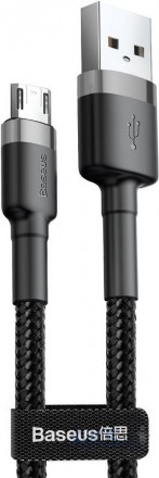 Кабель BASEUS CAMKLF-BG1 Cafule USB-Micro USB 2.4A, 1м, черный
Кабель BASEUS CAM. . фото 3
