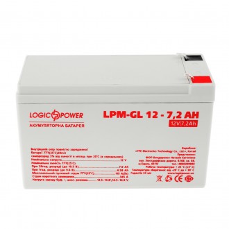 Описание аккумулятора LogicPower LPM-GL 12 - 7.2 AH
Аккумулятор гелевый LPM-GL 1. . фото 2
