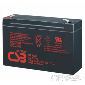 Описание аккумулятора CSB GP6120 6V 12Ah
Низковольтные аккумуляторы CSB GP6120- . . фото 1