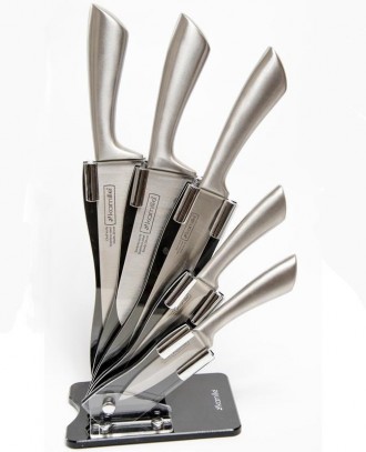 Набор столовых ножей Steel 5 кухонных ножей на акриловой подставке. 
 Все ножи н. . фото 2