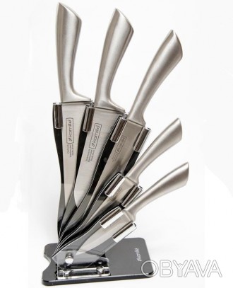Набор столовых ножей Steel 5 кухонных ножей на акриловой подставке. 
 Все ножи н. . фото 1