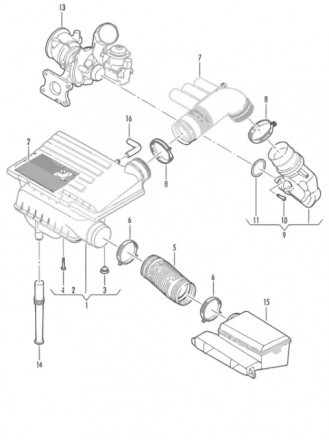Воздуховод на турбину в сборе VW Jetta 1.4Т 19, оригинал б/у
Код запчасти &mdash. . фото 3