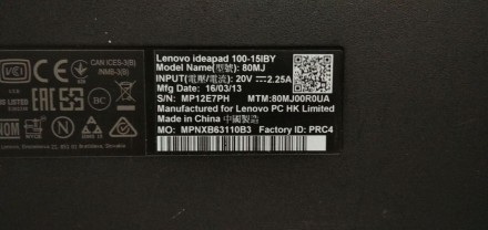О товаре Ноутбук Б-класс Lenovo IdeaPad 100-15IBY c экраном 15.6" (1366x768) TN . . фото 10