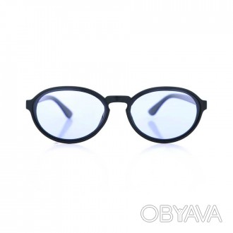 Яскраві сонцезахисні окуляри форми Елліпси чудово доповнять кежуал стиль. Блакит. . фото 1