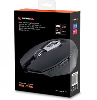 Мишка REAL-EL RM-525 Black USB 
 
Отправка данного товара производиться от 1 до . . фото 9