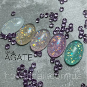 Agate base – летние оттенки камуфлирующих баз с блеском голографического битого . . фото 3