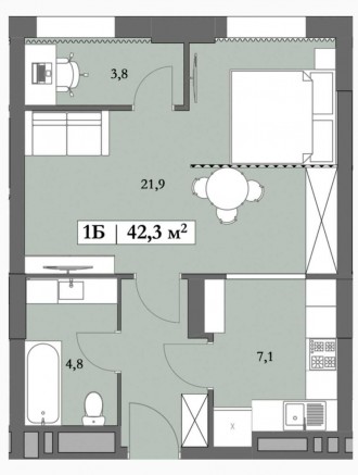 Продам 1 к. квартиру в ЖК Лагом (LAGOM), 
Квартира расположена на 10м этаже, общ. Перемога-4. фото 2