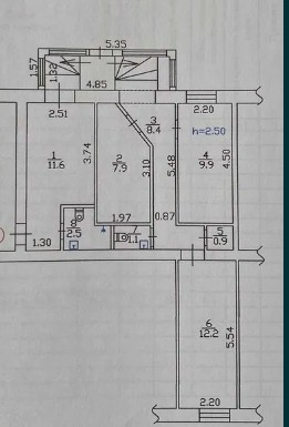 Продам на бульваре Пушкина. 
Сделана перепланировка под 4 комнаты для максимальн. Кременчуг. фото 3