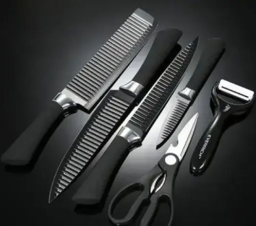 
Набір ножів 6 в 1 кухонних із неіржавкої сталі Everrich H-004
 
 
Набір ножів 6. . фото 8