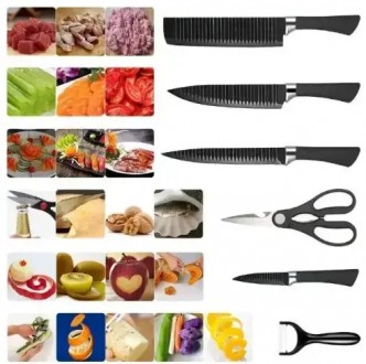 
Набір ножів 6 в 1 кухонних із неіржавкої сталі Everrich H-004
 
 
Набір ножів 6. . фото 9