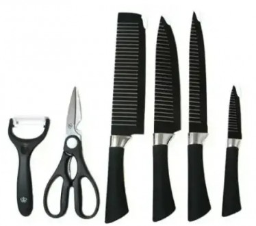 
Набір ножів 6 в 1 кухонних із неіржавкої сталі Everrich H-004
 
 
Набір ножів 6. . фото 5