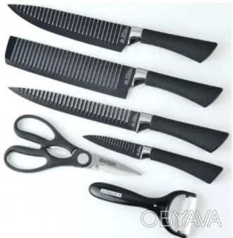 
Набір ножів 6 в 1 кухонних із неіржавкої сталі Everrich H-004
 
 
Набір ножів 6. . фото 1