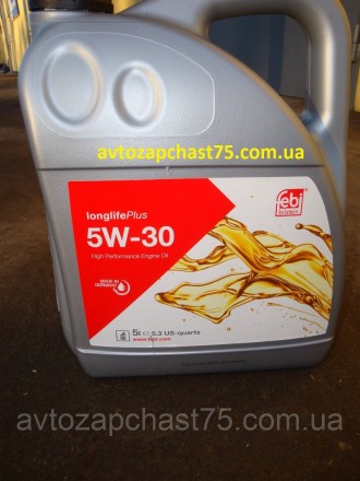 Олива 5W-30 Longlife plus 5 літрів, для двигуна (виробник Febi Bilthein, Німеччи. Полтава. фото 1 Олива 5W-30 Longlife plus 5 літрів, для двигуна (виробник Febi Bilthein, Німеччи. Полтава. фото 1