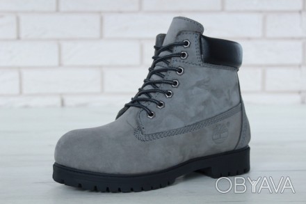 Женские ботинки серые зимние Timberland (03989)