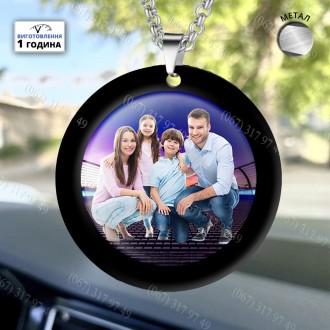 Підвіска на дзеркало авто з кольоровою вашою фотографією і текстом двосторонній
. . фото 6