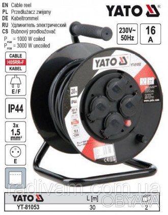 YATO-81053 - професійний електричний подовжувач на котушці.
Високоякісний бараба. . фото 1