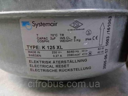 Канальний вентилятор Systemair K 125 XL
Призначений для монтажу в повітроводі. В. . фото 6