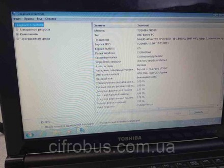 Toshiba NB520-10P (10.1"/1024х600/Intel Atom CPU N570 1.6GHz/RAM 2GB/HDD 250GB)
. . фото 11