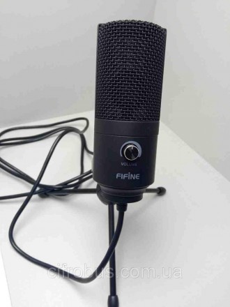 Мікрофон Fifine K669B виробляється в міцному цілісному корпусі елегантного дизай. . фото 3