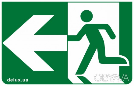 Інформаційна наліпка 233х150мм Exit Left (REL801,802) для авар.світильника. . фото 1