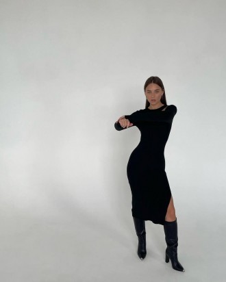 Сукня
 Розмір: oversize
 Колір: чорний
 Тканина: рубчик. . фото 9