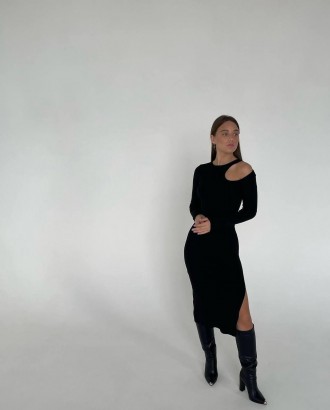 Сукня
 Розмір: oversize
 Колір: чорний
 Тканина: рубчик. . фото 3