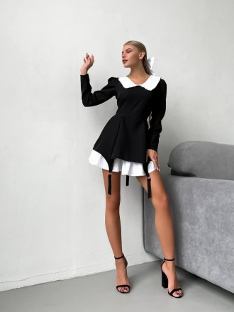 Сукня 
Тканина: костюмка 
Розміри: S-М; М-L
Кольори: чорний 
? Сукня з обробкою.. . фото 6
