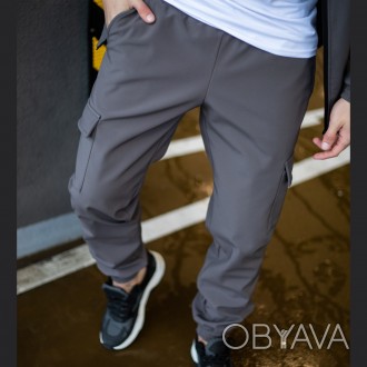 Чоловічі теплі брюки карго Softshell штани на флісі з кишенями софтшелл "Intrude. . фото 1