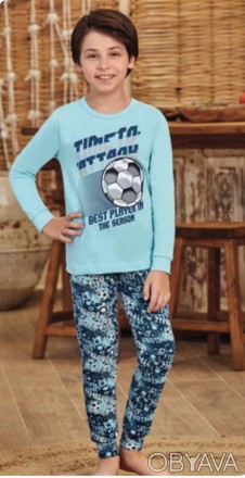 Пижама для мальчика Арт. 9793-107 бирюзовая с синим
Состав: 95% хлопок 5% эласта. . фото 1